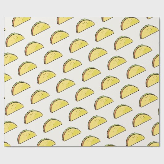 Taco Pattern Cream Geschenkpapier (Flach)