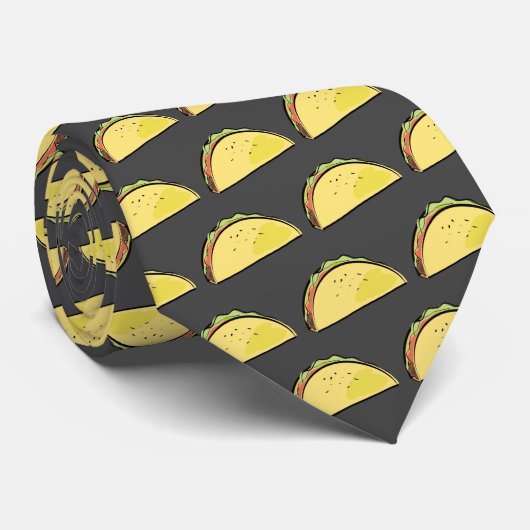 Taco Pattern Dark Gray Krawatte (Gerollt)