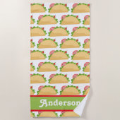 Taco Pattern Personalisiert Beach Handtuch (Vorderseite)