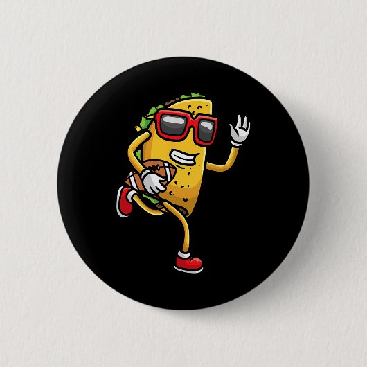 Taco Playing Football Mexican Cinco De Mayo Kinder Button (Vorderseite)