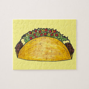 Taco Print Mexican Food Tacos Feinschmecker Puzzle