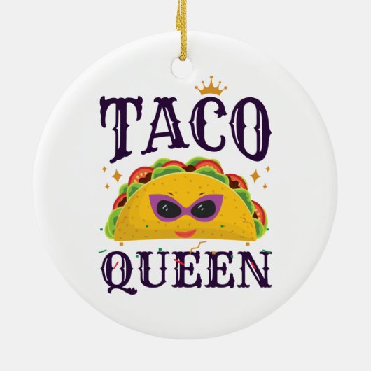 Taco Queen Liebe Tacos Women Keramik Ornament (Hinten)