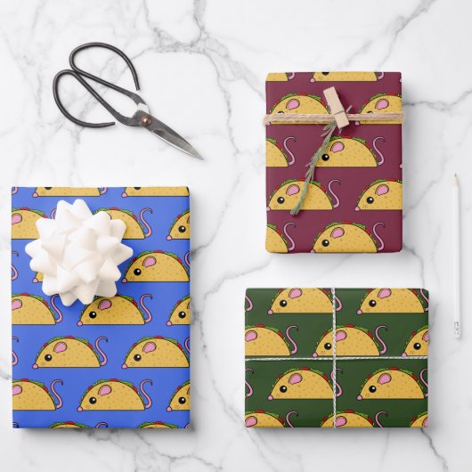 Taco Rat Wrapping Paper Set Geschenkpapier Set (Vorderseite)