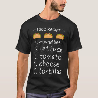 Taco-Rezept mit Zutaten T-Shirt