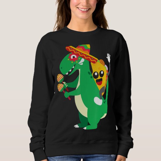 Taco Riding T Rex Cinco De Mayo Boy Son Taco Sweatshirt (Vorderseite)