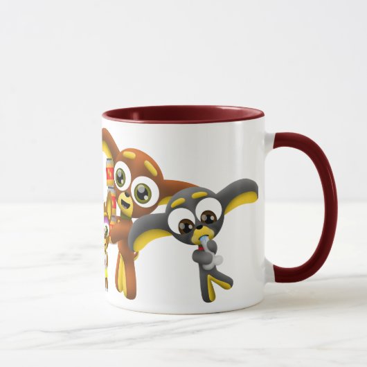 Taco-Schwänze - drei Chihuahuas-Tasse Tasse (Rechts)