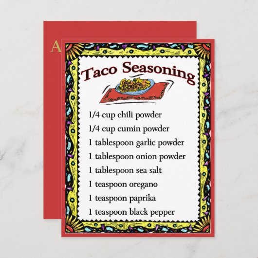 Taco Seasoning Cards, Text hinzufügen (Vorne/Hinten)