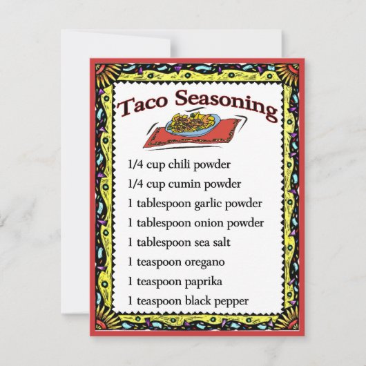 Taco Seasoning Cards, Text hinzufügen (Vorderseite)