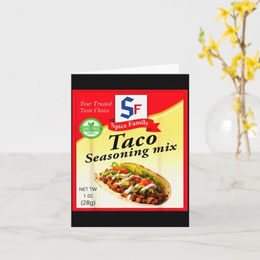 Taco Seasoning Mix Funny Mexico Cinco De Mayo Grou Karte (Gelbe Blume)