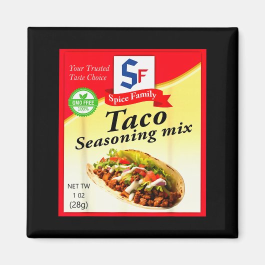 Taco Seasoning Mix Funny Mexico Cinco De Mayo Grou Magnet (Vorne)