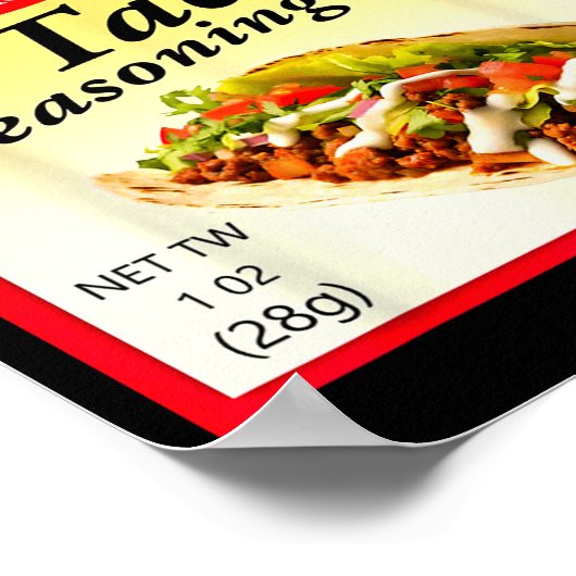 Taco Seasoning Mix Funny Mexico Cinco De Mayo Grou Poster (Ecke)