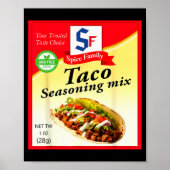 Taco Seasoning Mix Funny Mexico Cinco De Mayo Grou Poster (Vorne)
