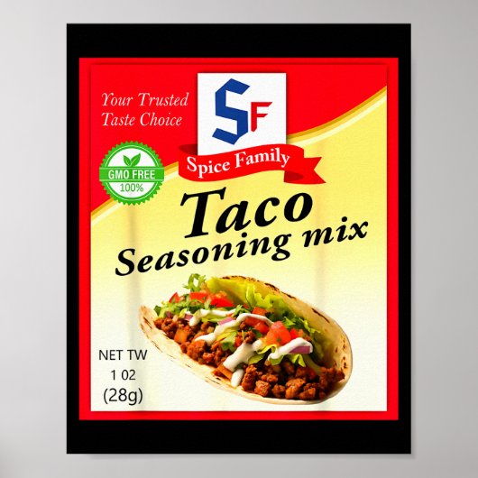 Taco Seasoning Mix Funny Mexico Cinco De Mayo Grou Poster (Vorne)