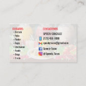 Taco Service Business Card Visitenkarte (Rückseite)