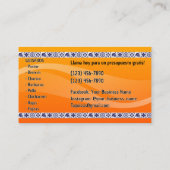 Taco Service Business Card Visitenkarte (Rückseite)