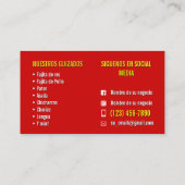 Taco service business cards visitenkarte (Rückseite)