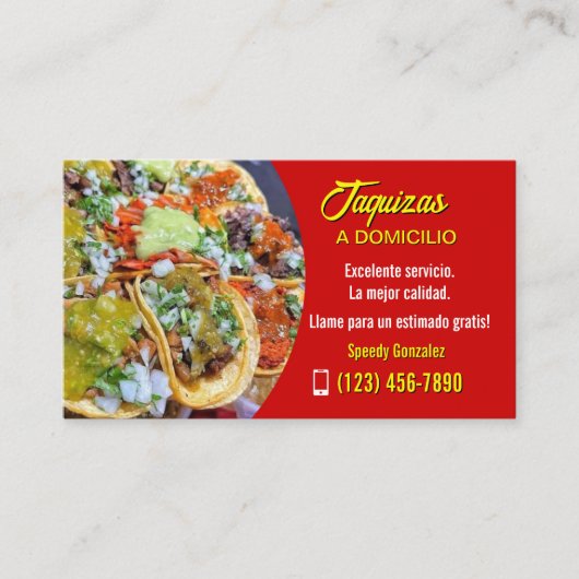 Taco service business cards visitenkarte (Vorderseite)