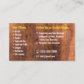 Taco Service Business Cards Visitenkarte (Rückseite)