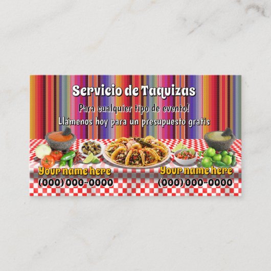 Taco-Service-Geschäftskarten Visitenkarte (Vorderseite)