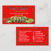 Taco-Service-Geschäftskarten Visitenkarte (Vorne/Hinten)