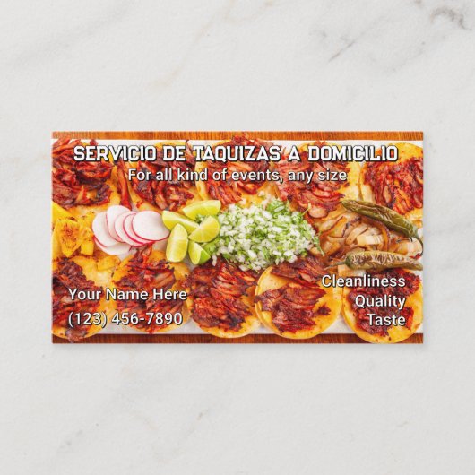 Taco-Service-Geschäftskarten Visitenkarte (Vorderseite)