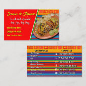 Taco-Service-Geschäftskarten Visitenkarte (Vorne/Hinten)