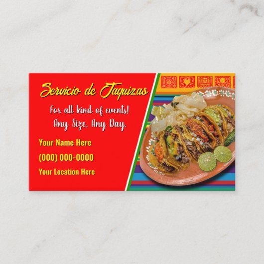 Taco-Service-Geschäftskarten Visitenkarte (Vorderseite)