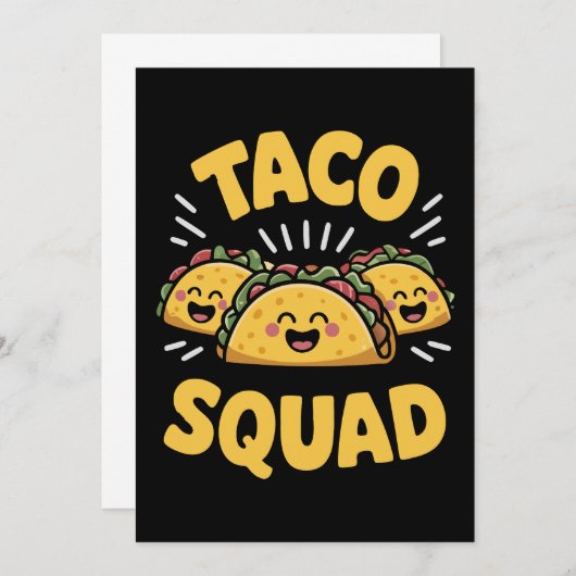 Taco Squad - Fun Fiesta Crew Einladung (Vorne/Hinten)
