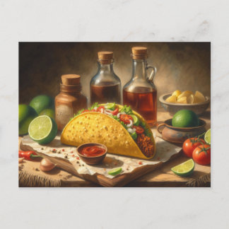 Taco Still Life Vintag Inspiriert Postkarte