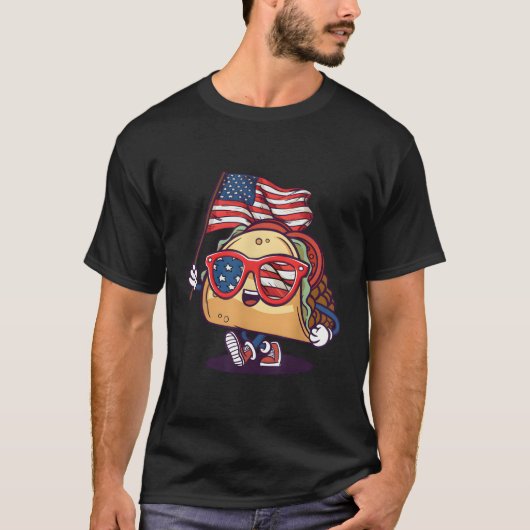 Taco Sunglasses American Flag 4. Juli T-Shirt (Vorderseite)