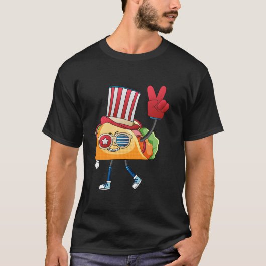 Taco Sunglasses American Flag Usa 4Th Of July Fami T-Shirt (Vorderseite)