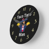 Taco Taco Man Clock Runde Wanduhr (Winkel)