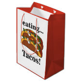 Taco Tacos Funny Birthday Mittlere Geschenktüte (Rückseite Schrägansicht)