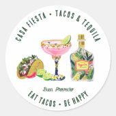 Taco Takeaway Aufkleber | Fiesta Verpackungslabel (Vorderseite)