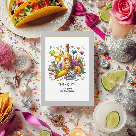 Taco & Tequila Mexican Fiesta Wedding Dankeskarte