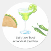 Taco-Thema Runder Aufkleber (Vorderseite)