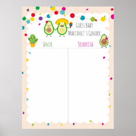 Taco Themed Baby Shower Raten Sie das Gender-Spiel Poster