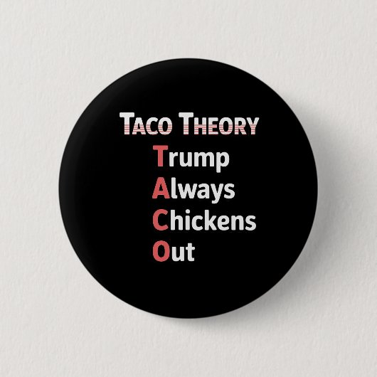 Taco-Theorie Immer Hühnchen-Tacos Pun  Button (Vorderseite)