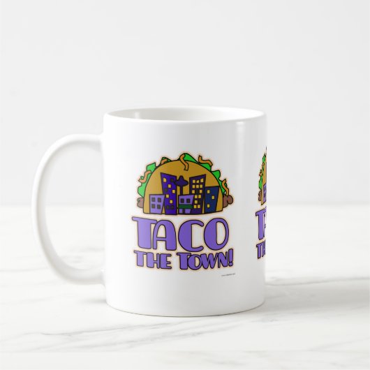 Taco Town Funny Cartoon Spaß Zeit Kaffeetasse (Links)