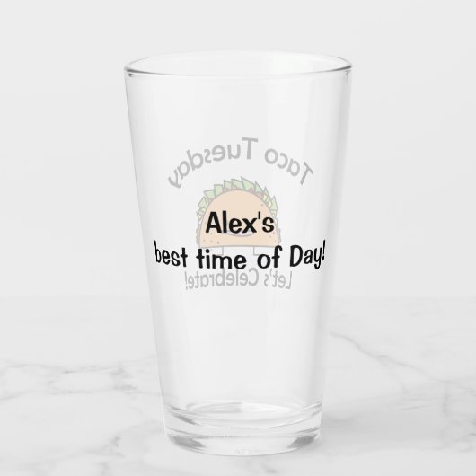 Taco-tragender Glas (Rückseite)