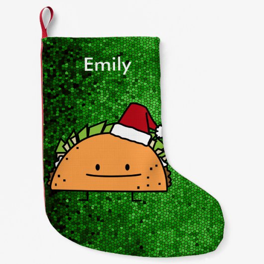 Taco-tragender Kleiner Weihnachtsstrumpf (Vorderseite)