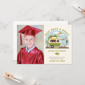 Taco Truck Green Foto Kinder Abschluss Karte (Vorderseite/Rückseite Beispiel)