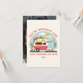 Taco Truck Pun Pink Camper Schule Valentine Foto Karte (Vorderseite/Rückseite Beispiel)