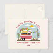 Taco Truck Pun Pink Camper Schule Valentine Postkarte (Vorne/Hinten)