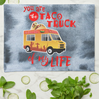 Taco Truck von meinem Leben, Schwarz, Wasserfarbe Geschirrtuch