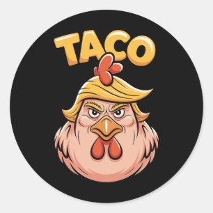 Taco Trump hält immer den Tar des politischen Humo Runder Aufkleber