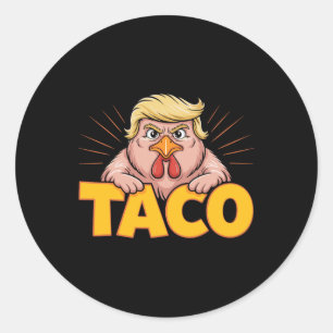 Taco Trump hält immer den Tar des politischen Humo Runder Aufkleber