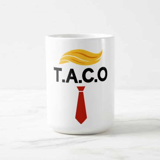 Taco Trump hält immer Hühner aus Kaffeetasse (Mittel)