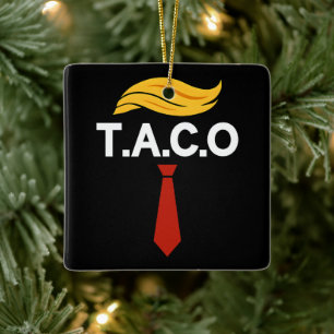 Taco Trump hält immer Hühner aus Keramikornament