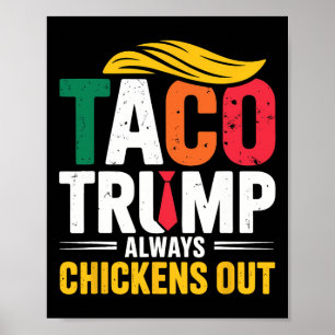 Taco Trump hält immer Hühner aus Poster